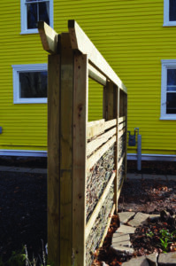 View of the composting fence from the side.